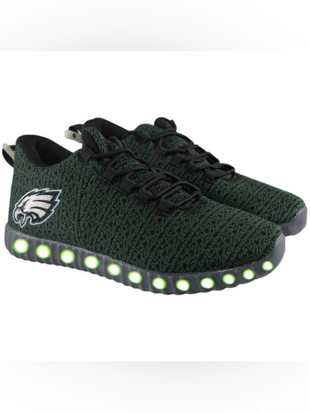 FOCO Philadelphia Eagles LED Light Up Sneakers Men’s Size 9 Green Black